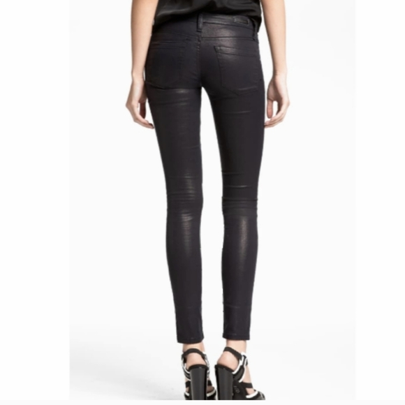 BLANKNYC sz 25 Spray On Super Skinny Jeans Coated Blackish Pink - Picture 11 of 12